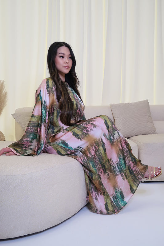 Watercolour Abaya Dress