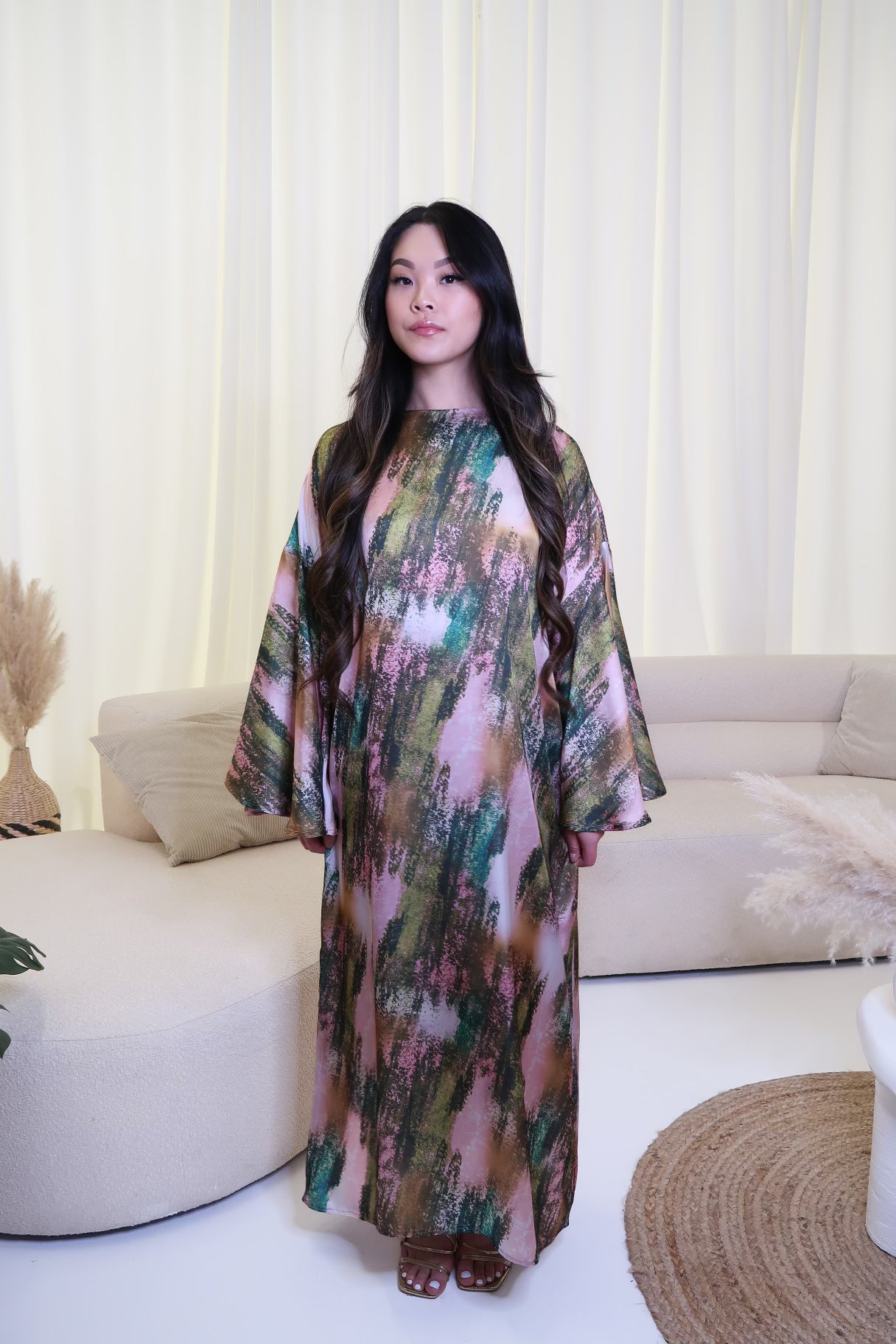 Watercolour Abaya Dress
