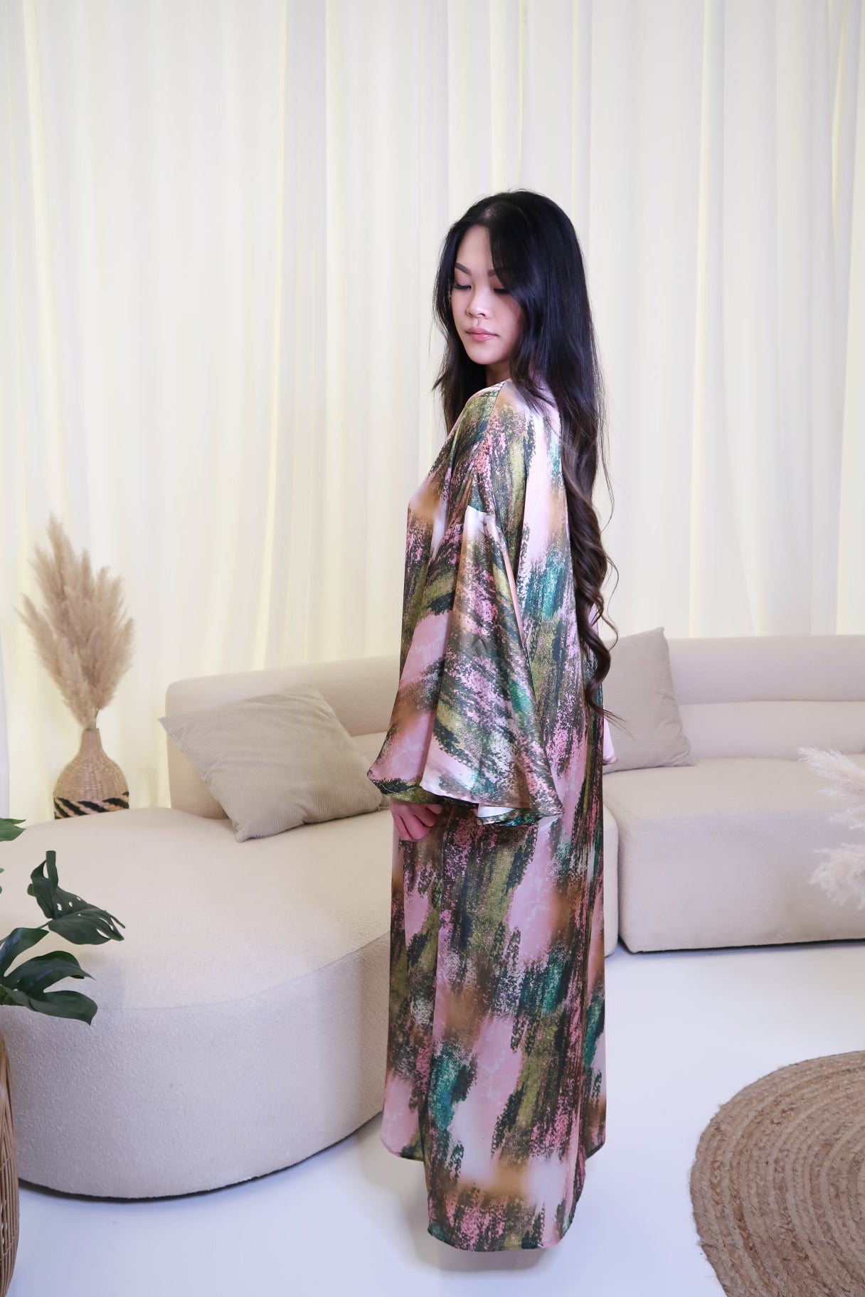 Watercolour Abaya Dress