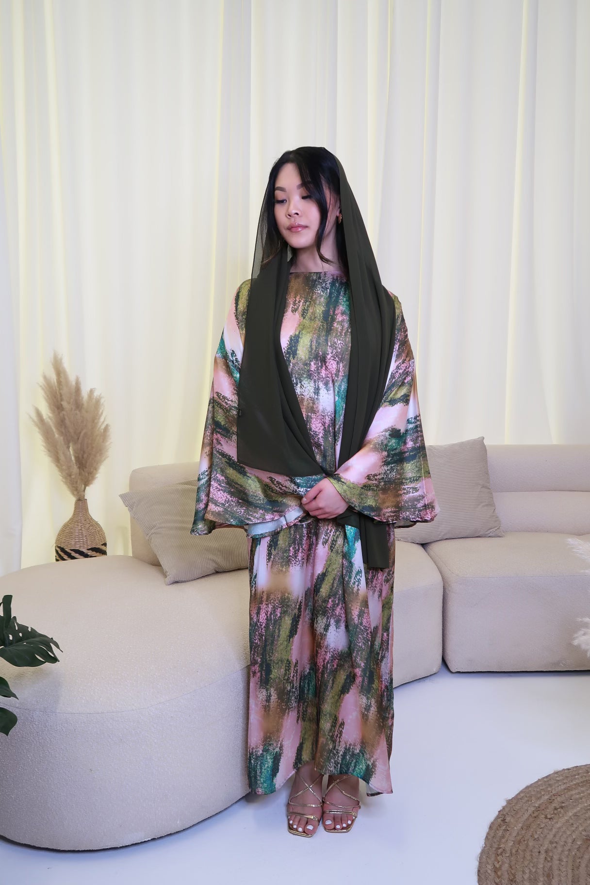 Watercolour Abaya Dress