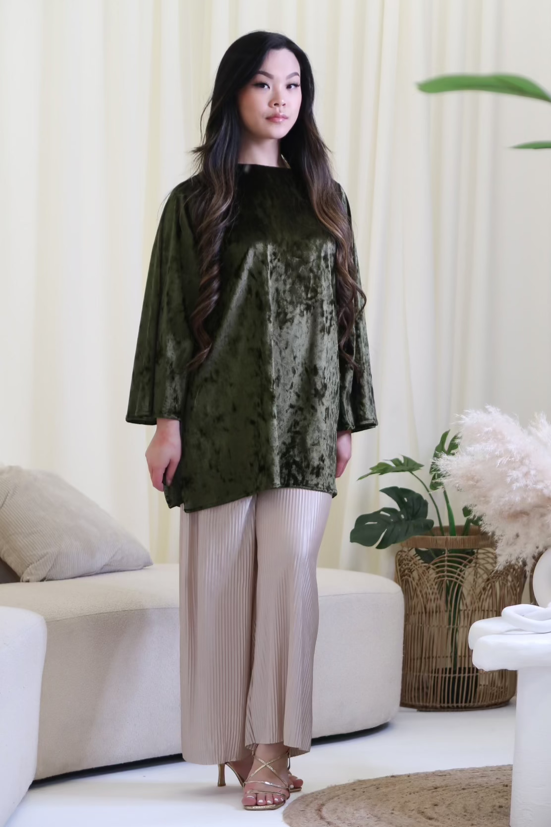 Forest Green Velvet co-ord