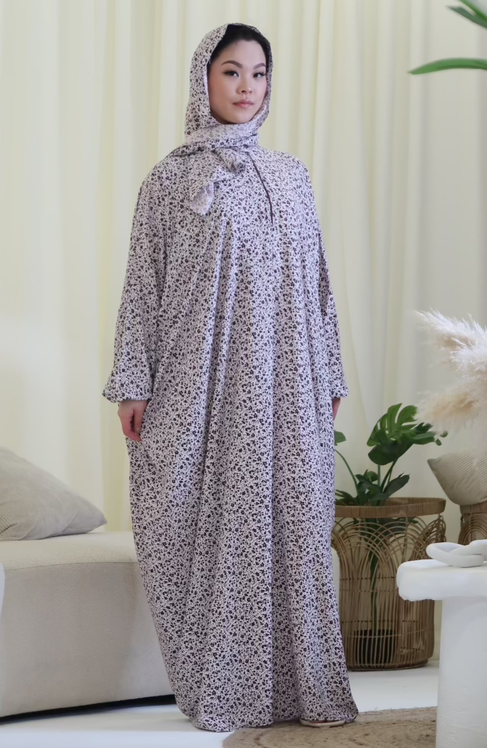 All In One Printed Prayer Abaya (3 different Colours Available)