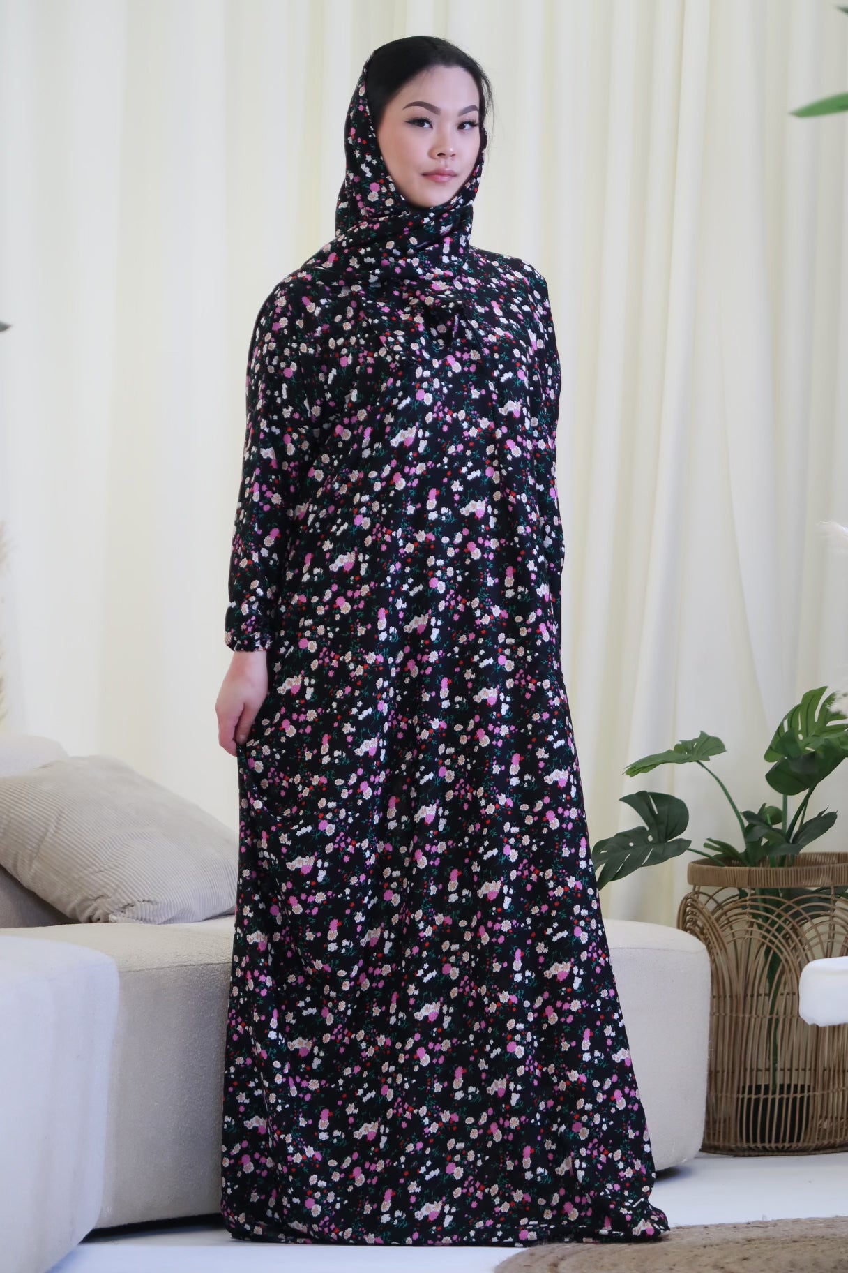 All In One Printed Prayer Abaya (3 different Colours Available)