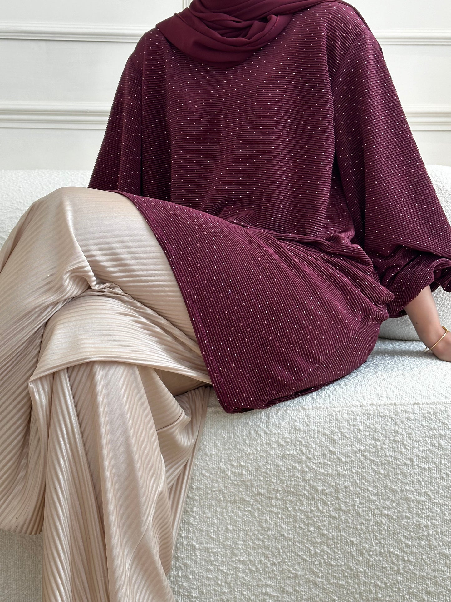 Burgundy Bubble sleeve co-ord